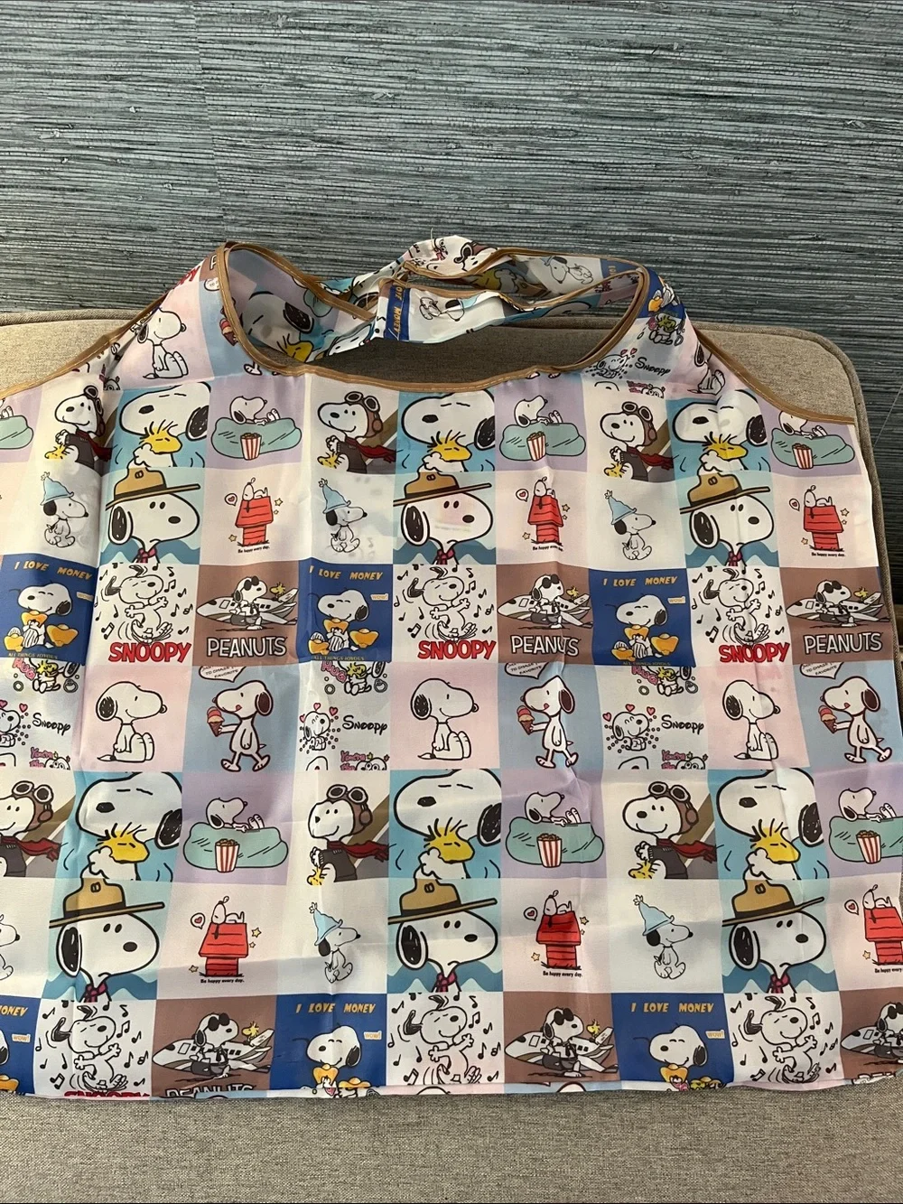 Snoopy ReusableTote Bag in Pastel Multi-Color